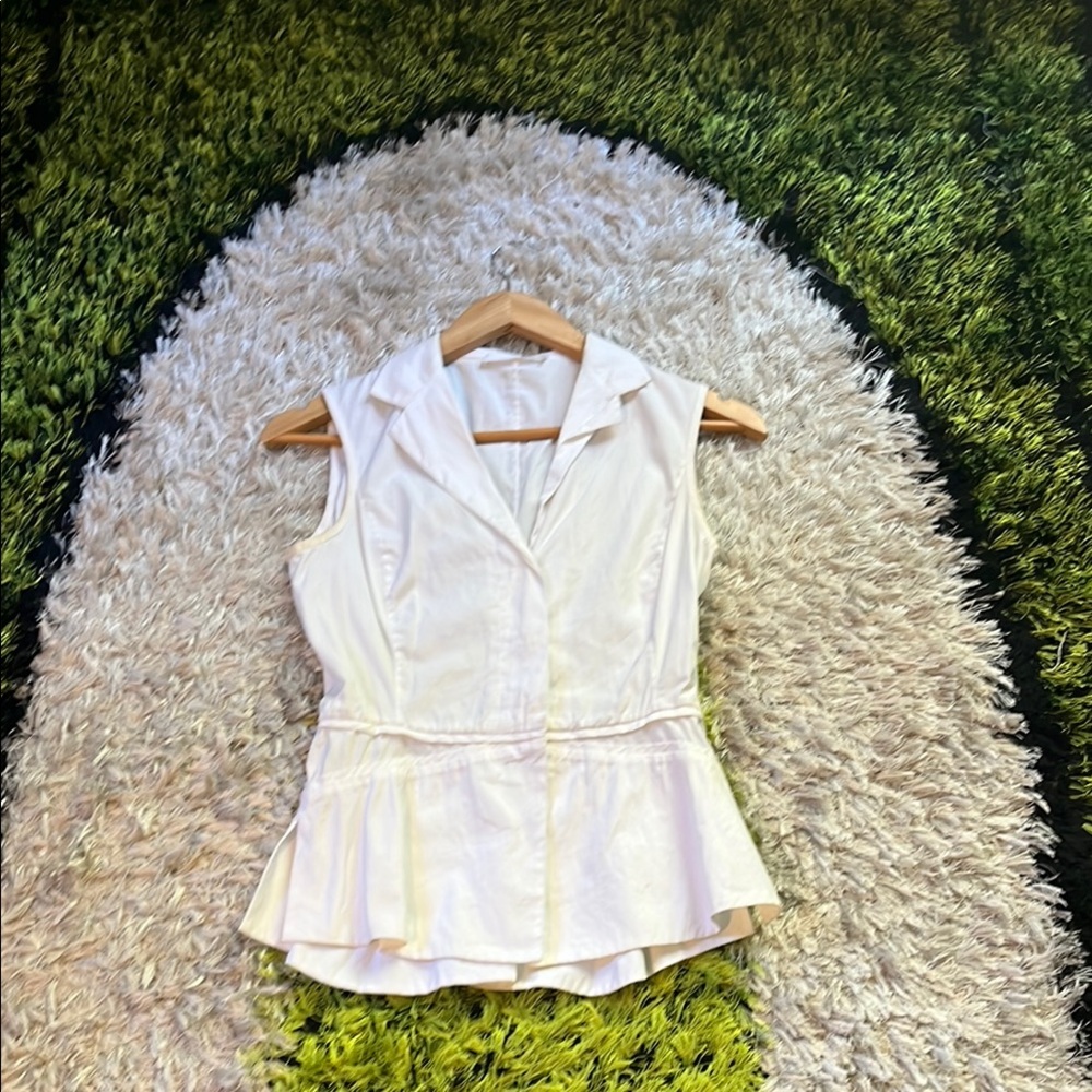 Narciso Rodriguez White Sleevelss Button Down